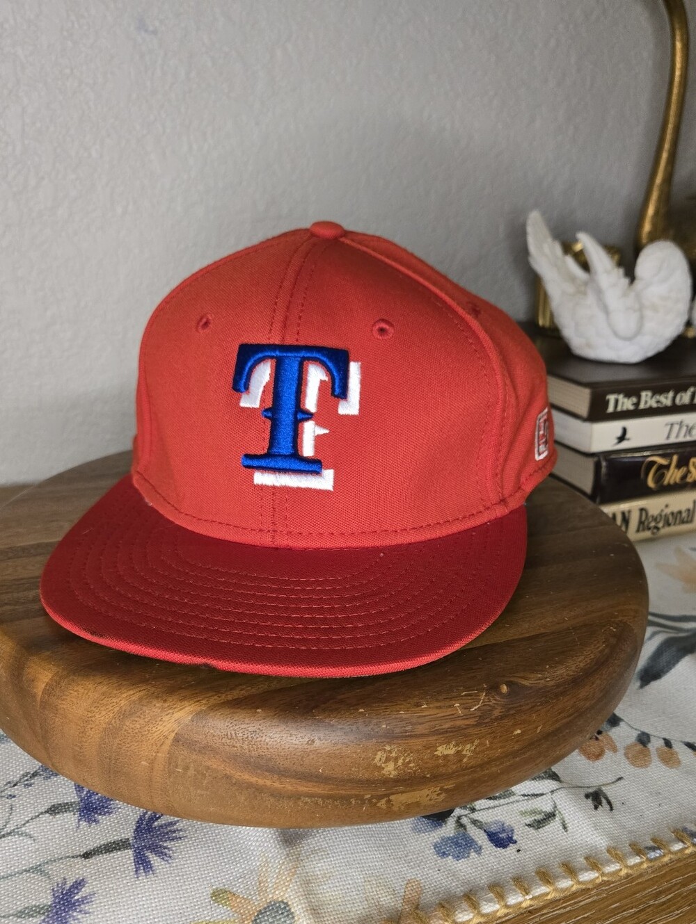 Vintage The Game Texas Rangers Fitted Hat 90s MLB Rare Grey Underbrim Red Cap S